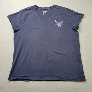 Ariat T-Shirt Womens Size XL Blue Chicken Logo Graphic Farm Ranch Relaxed